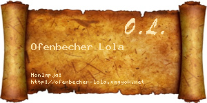 Ofenbecher Lola névjegykártya
